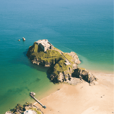 Visit the ruins of Tenby Castle, a ten-minute drive away