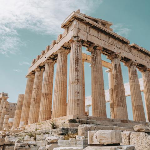 Walk to the incredible Acropolis in ten minutes