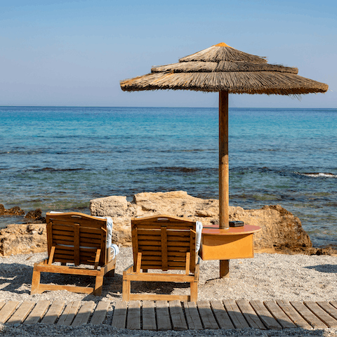Spend the day at Ialysos Beach – it's a twelve-minute stroll away