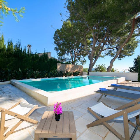 Take a dip in the plunge pool, a perfect way to greet the day on holiday