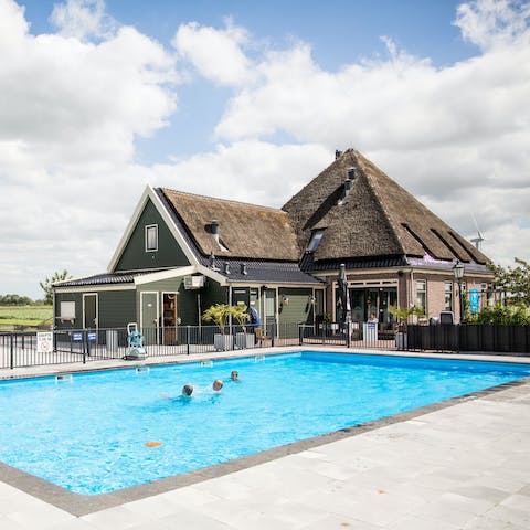 Make a splash in the outdoor swimming pool on sunny days