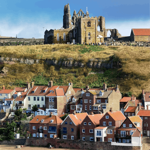 Discover Whitby with its ruined Abbey and mediaeval streets