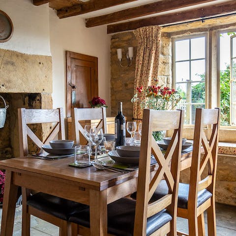 Share a meal in the characterful dining room – you can hire a private chef to do the cooking for you