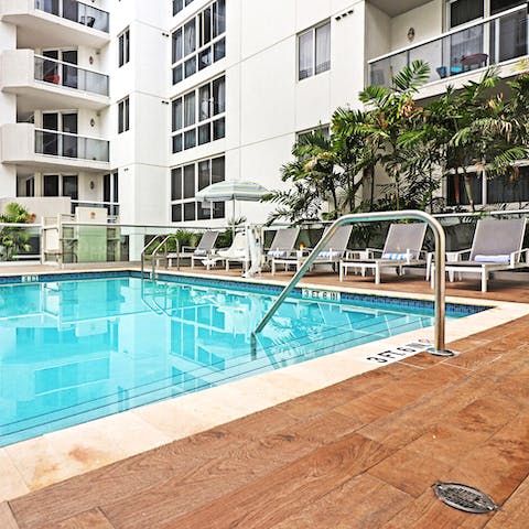 Cool off in the swimming pool