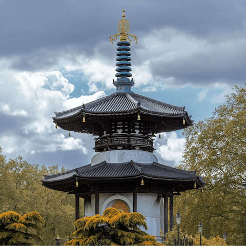 Take a peaceful moment at the lush Battersea Park and Gardens