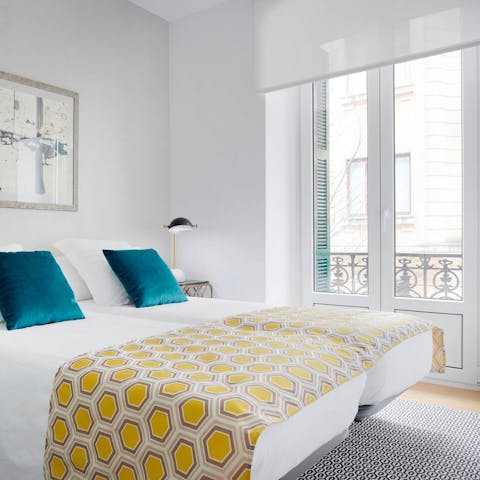 Feel energised by the light and bright bedrooms