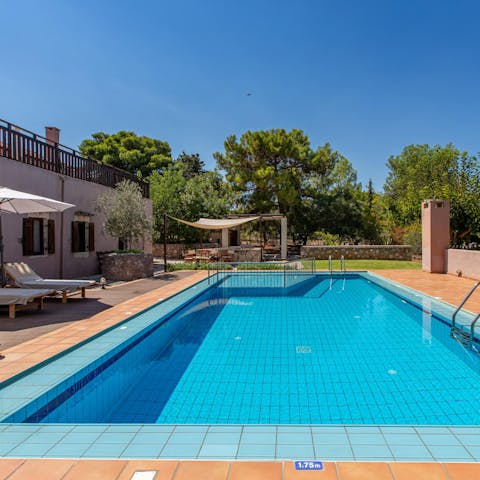Cool off in the Cretan heat with a swim in the private pool