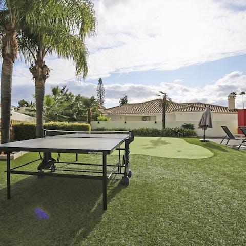 Hone your putting on the mini-green or play table-tennis instead