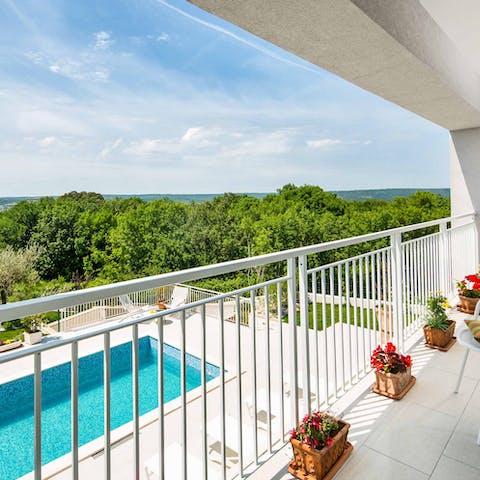 Spend mornings having breakfast on the balcony as you enjoy the views of Cres island