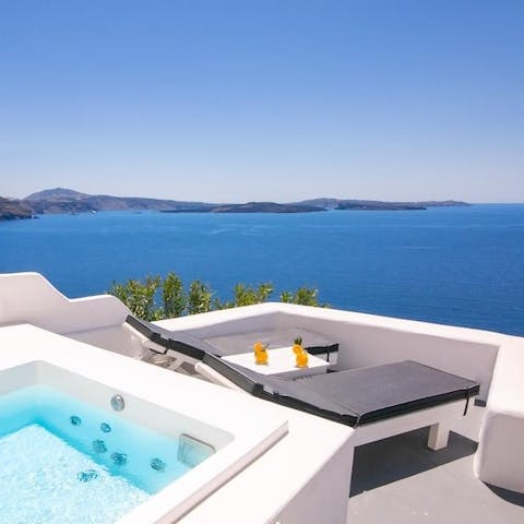 Spend all day on the sun loungers before dipping in the plunge pool