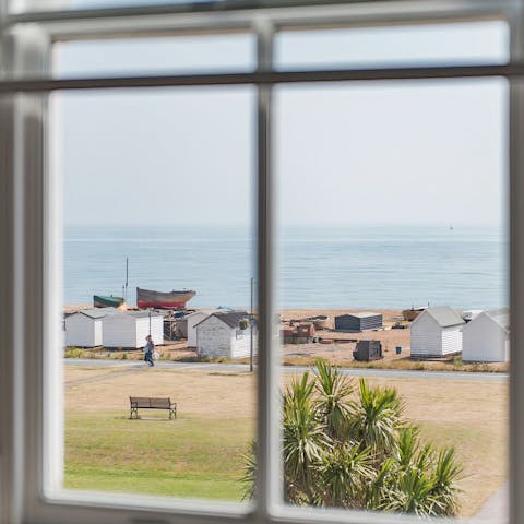 Gaze out at soothing sea views through the apartment's windows