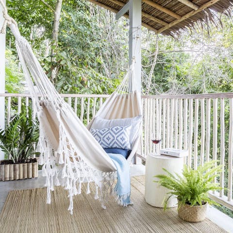 Enjoy lazy days swinging in your hammock, sipping wine and delving into a good book