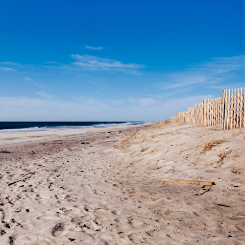 Spend afternoons on sandy Watermill Beach, a five-minute drive away