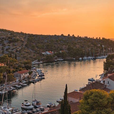 Explore the charming fishing village of Bobovišća on the west coast of Brač