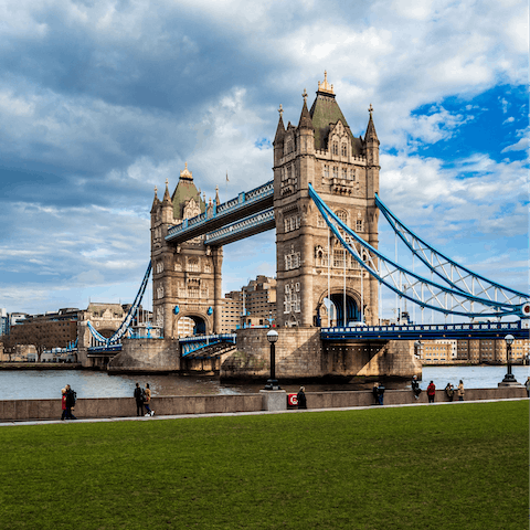 Visit Tower Bridge, a fifteen-minute walk away