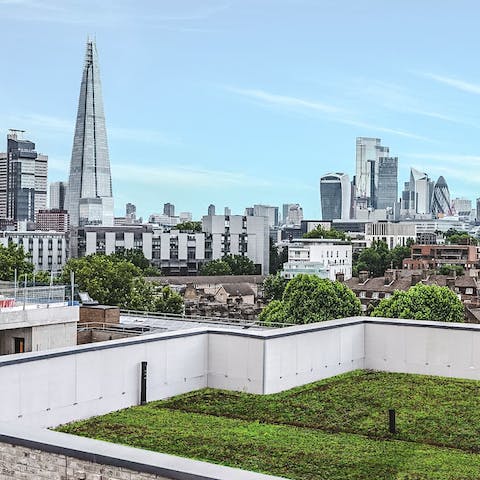 Take in views of the Shard and London's skyline from your penthouse apartment