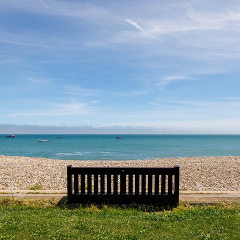 Take your morning coffee out to your front garden – the beach – for an idyllic start to the day