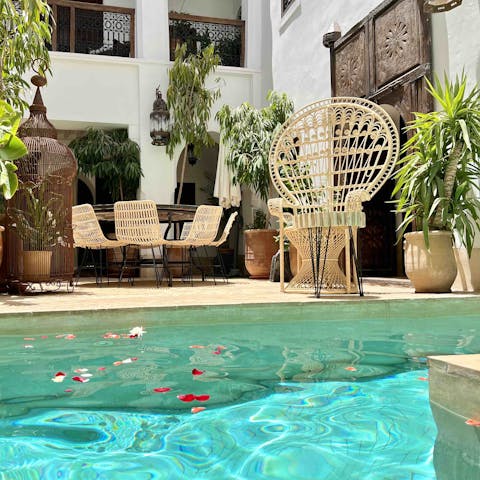 Cool off from the hot Moroccan sunshine in the private plunge pool
