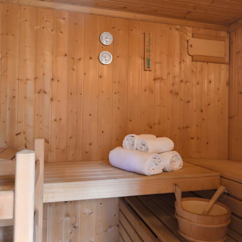 Rejuvenate in the home's private sauna