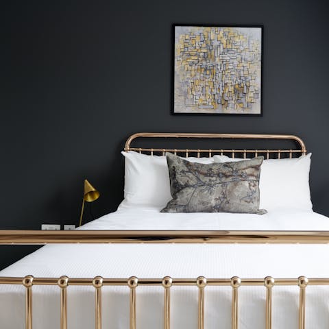 Sleep well in the stylish bedrooms, all with luxury linens