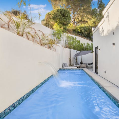 Cool off from the Cali sunshine with a dip in the plunge pool