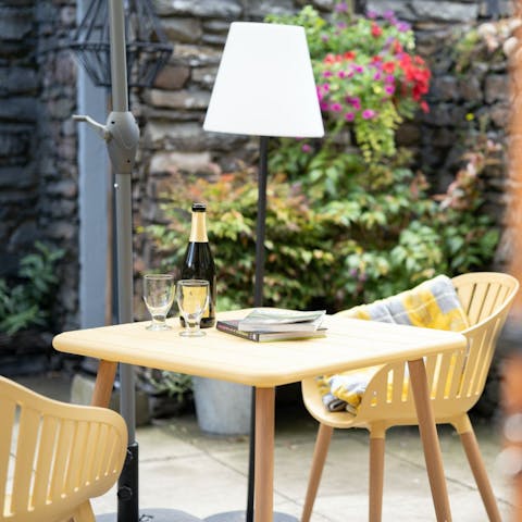 Spend summer evenings in the patio garden