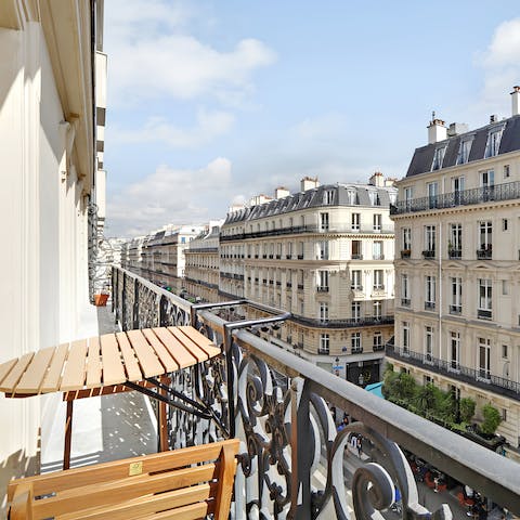 Start mornings with a cup of coffee on the charming balcony