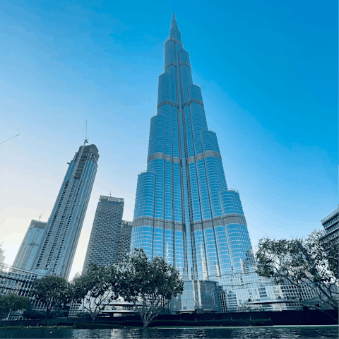 Visit downtown Dubai and enjoy some retail therapy with views of Burj Khalifa, the world's tallest building