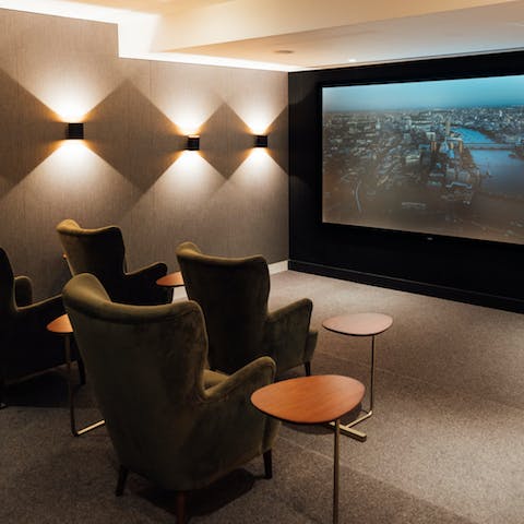 Catch a movie in the shared cinema room