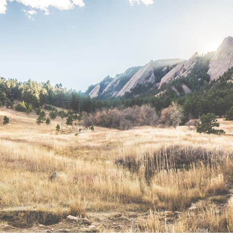 Take a ten minute walk to reach the stunning views of Boulder’s walking trails