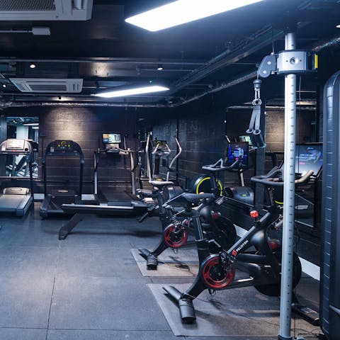 Keep on top of your fitness goals in the shared gym
