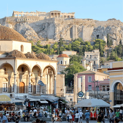 Explore this wonderful Athens location, including Monastiraki, a short stroll away