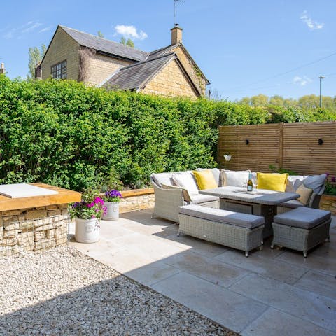 Enjoy warm weather in the beautiful garden