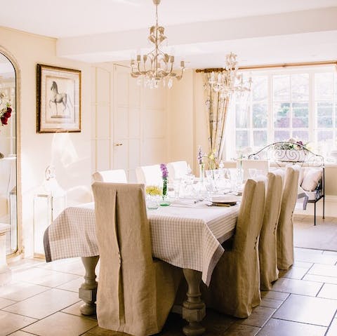 Tuck in to a home-cooked dinner in the formal drawing room 