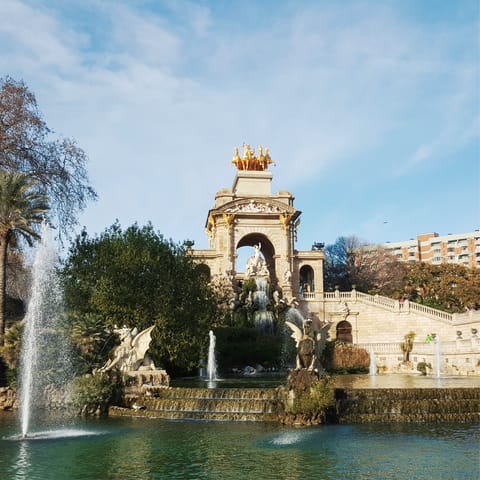 Stroll around the 31 hectares of nearby Ciutadella Park