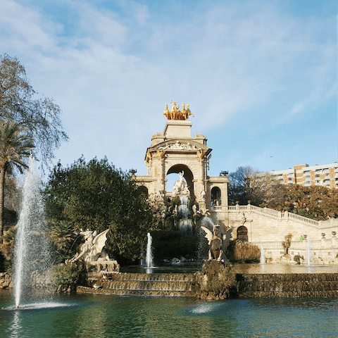 Stroll around the 31 hectares of nearby Ciutadella Park