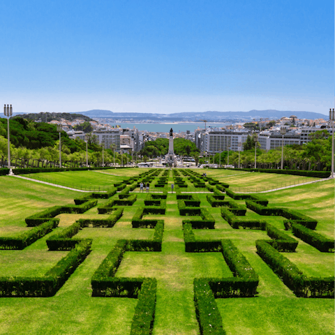 Admire impressive Lisbon views from nearby Parque Eduardo VII