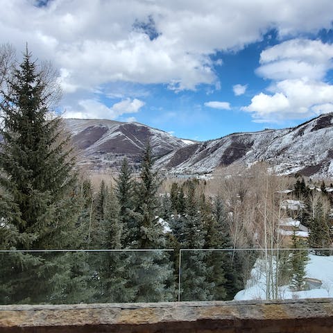 Soak in the panoramic Aspen views from the balcony