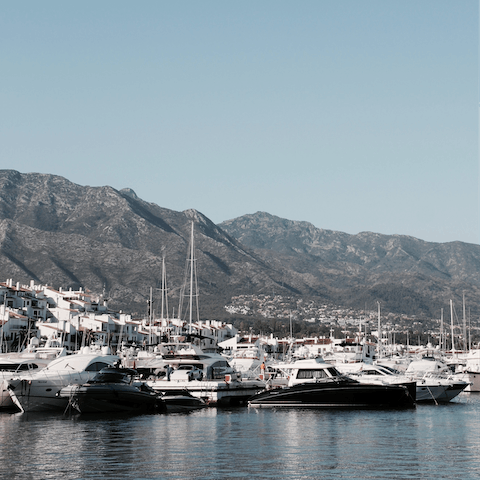 Head into Puerto Banus for dinner, just a short drive away