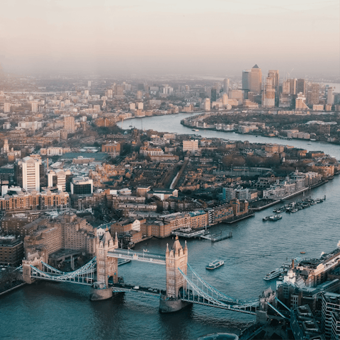 Hop on the Thames Clipper and travel along the river