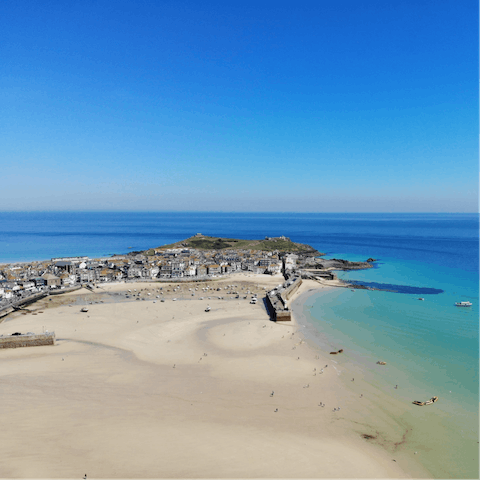 Build sandcastles on Porthminster Beach – it's an eight-minute walk