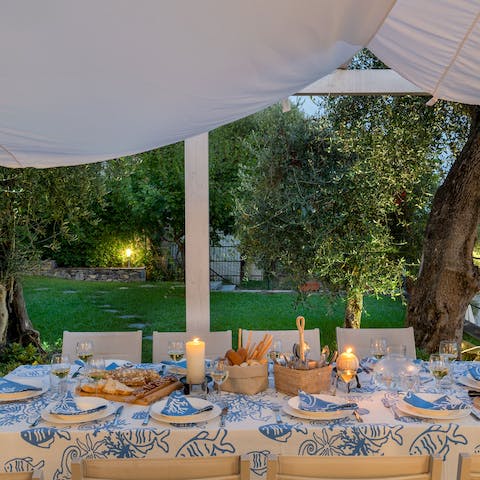 Celebrate special family occasions with an alfresco dinner on the patio