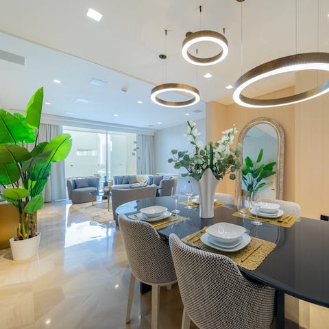 Serve up your favourite dishes in the stylish dining area