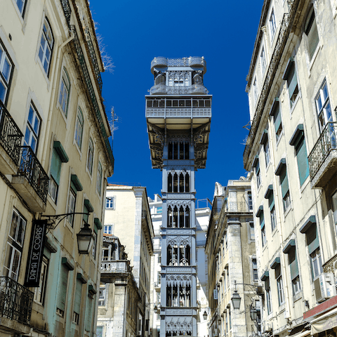 Visit the Santa Justa Lift, just three minutes from the apartment