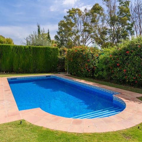 Jump in the pool to cool down when the Spanish sun gets too warm