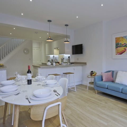 Gather together as a family for a delicious meal in the open plan kitchen/diner 