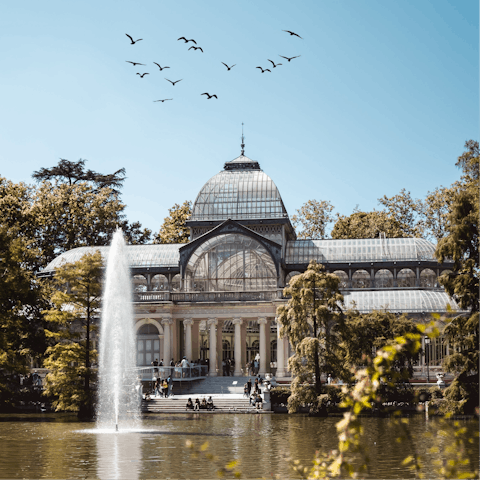 Enjoy an inspiring stroll through neighbouring El Retiro Park