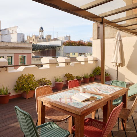 Dine alfresco on the sunny terrace