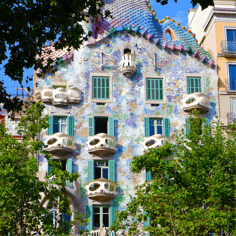 Visit local masterpieces such as Casa Batlló, nine minutes away