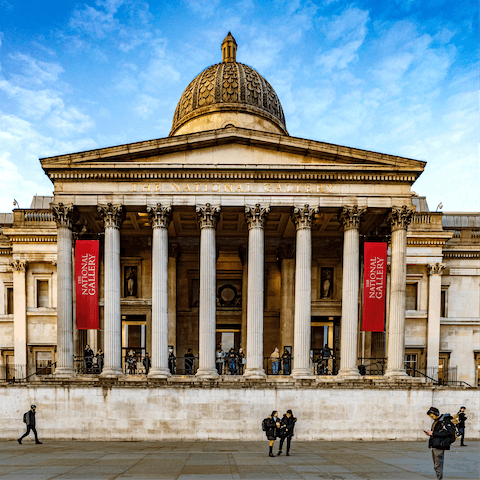 Catch iconic pieces of artwork at The National Gallery, only ten minutes' walk away